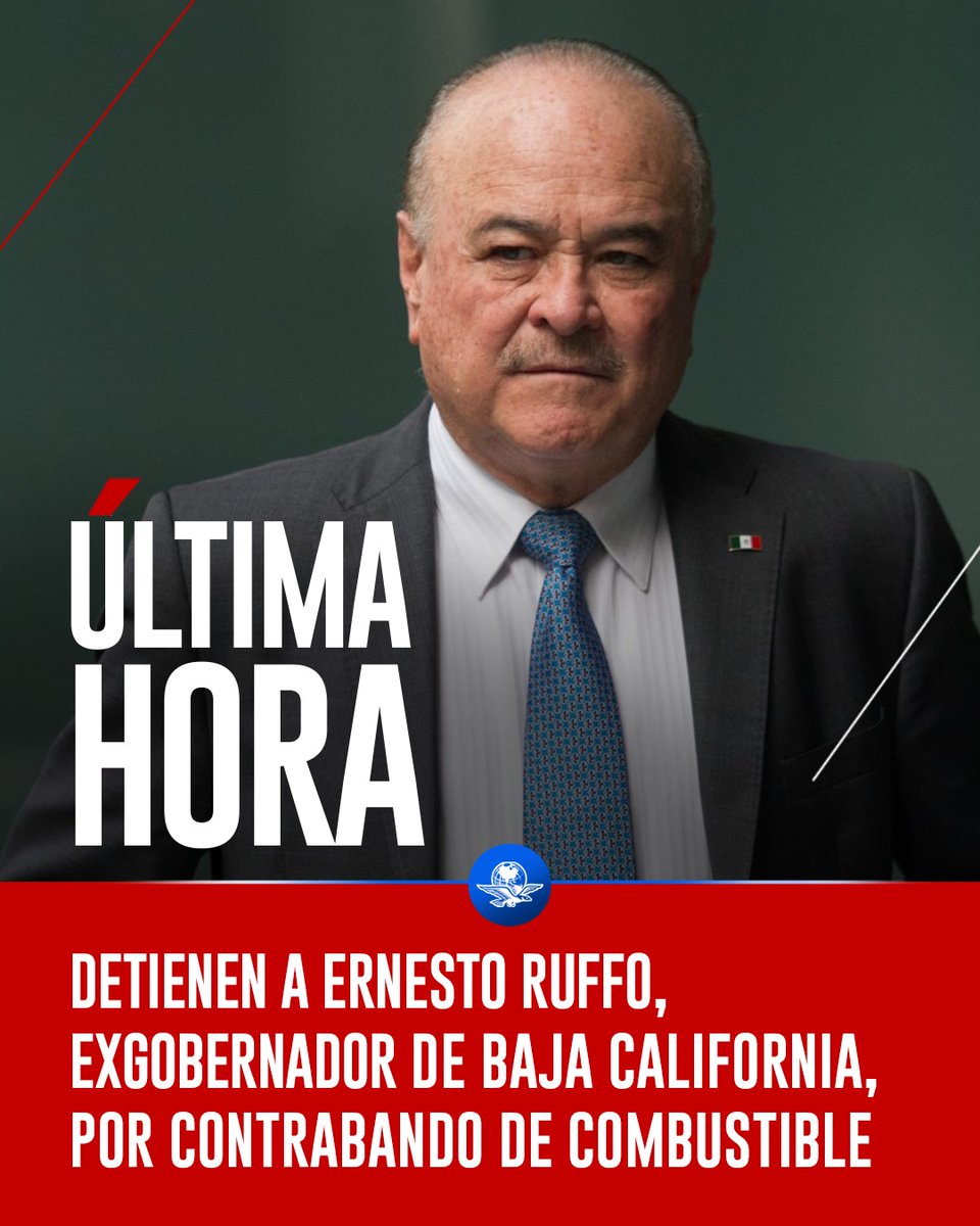El_Universal_Mx's tweet photo. 🚨#ÚLTIMAHORA | Detienen al exgobernador de Baja California Ernesto Ruffo; es acusado de contrabando de combustible.

https://t.co/Bzg5MwQQCQ https://t.co/c3S6EpXz9g