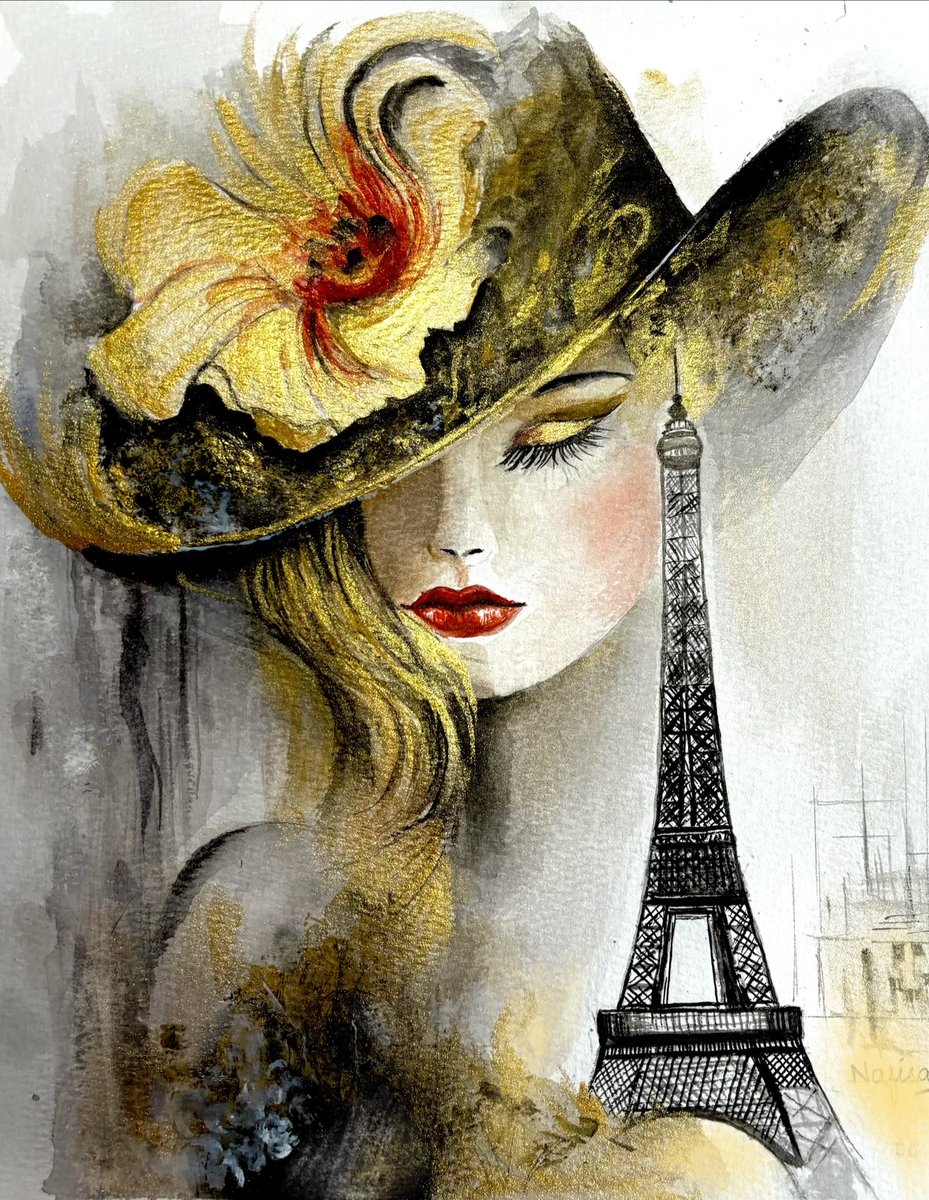 art_nafis's tweet photo. 🎨
Beneath the Effiel, grace shines wearing a golden  floral hat. Isn’t it a beautiful journey where elegance meets dreams??-NafisArt
Good afternoon friends, 
Have a graceful day!!! https://t.co/6jfB2mzuWe
