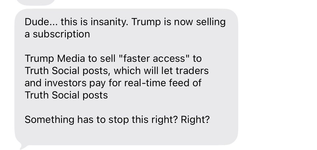 optionscjp's tweet photo. Is this real? 

Trump is selling subs to his posts on truth social that move the market? https://t.co/bCk6NlBDhb