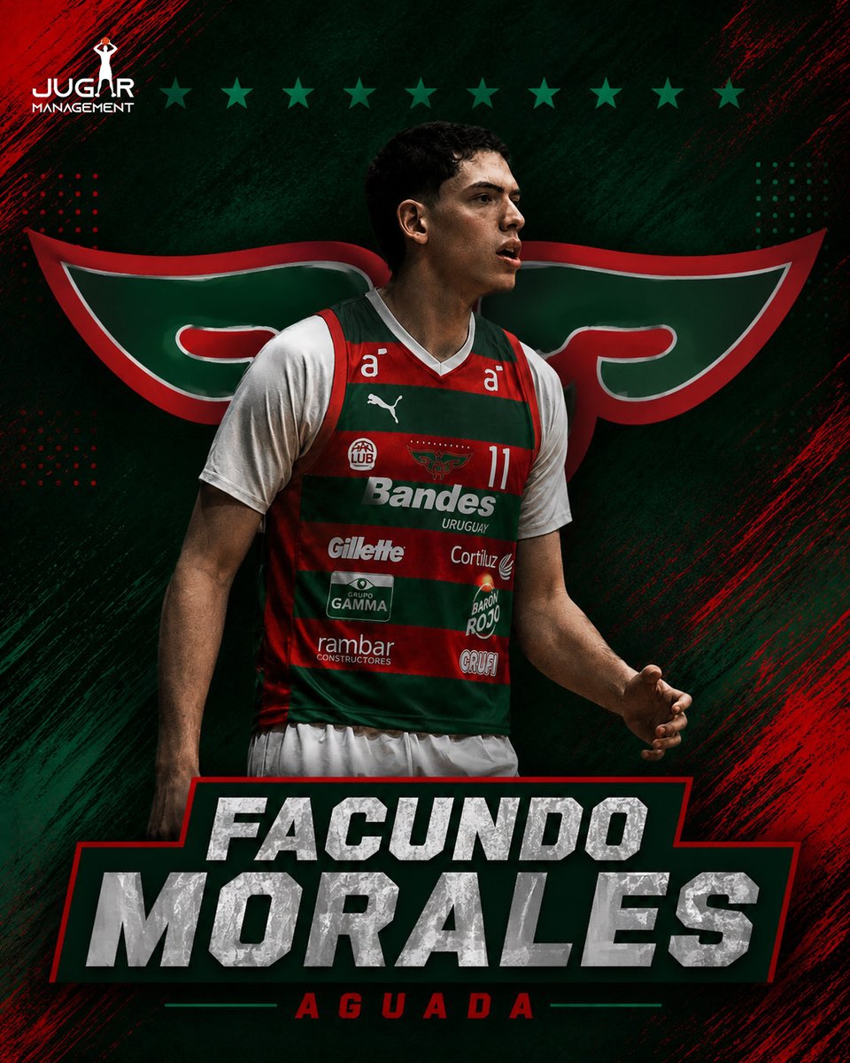 JugarManagement's tweet photo. 🔛 𝐅𝐀𝐂𝐔𝐍𝐃𝐎 𝐌𝐎𝐑𝐀𝐋𝐄𝐒 | @Aguada_oficial 

✒️ Facu será una de las fichas sub-23 del aguatero durante la próxima temporada de @LUB_Uy 🇺🇾

#𝗘𝗾𝘂𝗶𝗽𝗼𝗝𝘂𝗴𝗮𝗿 🤝🏻 #𝗠𝗮𝗸𝗲𝗜𝘁𝗛𝗮𝗽𝗽𝗲𝗻 🌎 https://t.co/g0OGvpnfkG