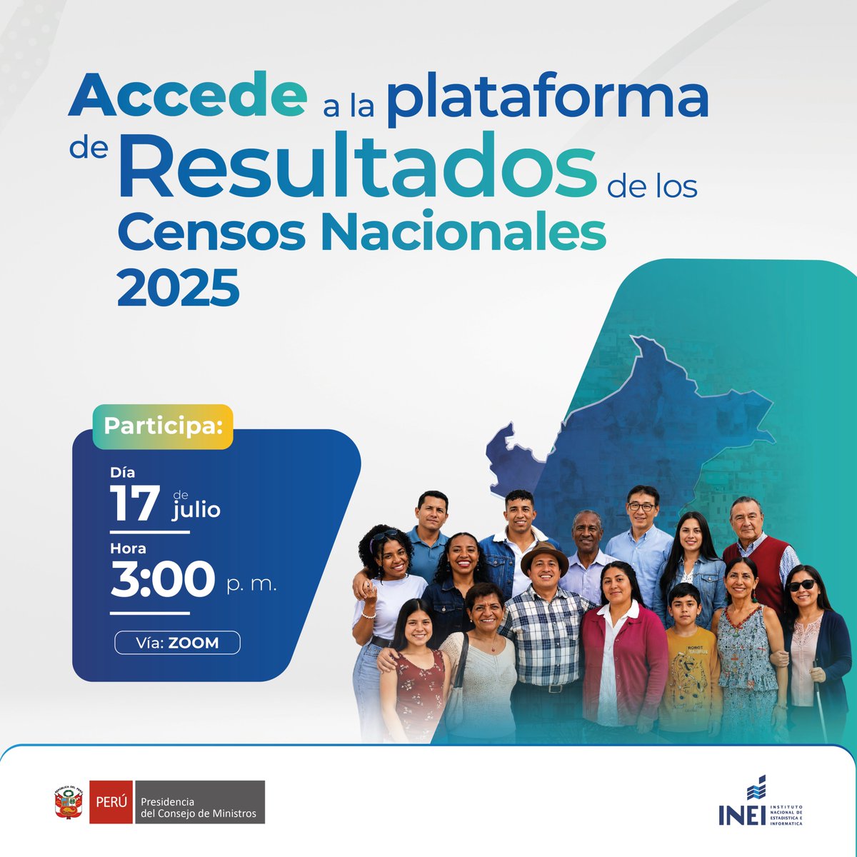 INEI_oficial's tweet photo. 🚨 ¡Mañana nos vemos en el webinar del #INEI!

Aprende a explorar la plataforma de Resultados de los Censos Nacionales 2025 y accede a toda la información a través de mapas y cuadros interactivos.

💻 Zoom: https://t.co/15NYFo1Dpo
🔓 Clave: 405088 https://t.co/fN7gNRyrwt