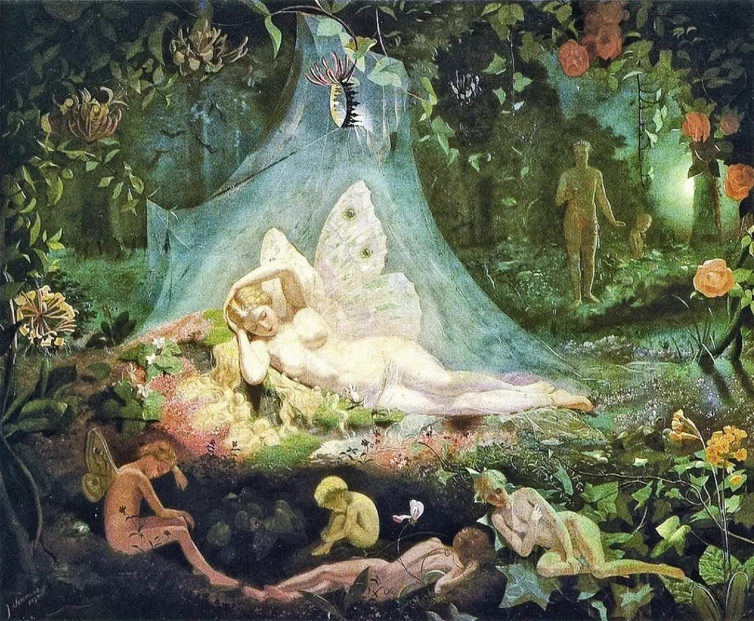 dreamerbook's tweet photo. "There Sleeps Titania" by John Simmons, 1872 https://t.co/yRgUVYolTN
