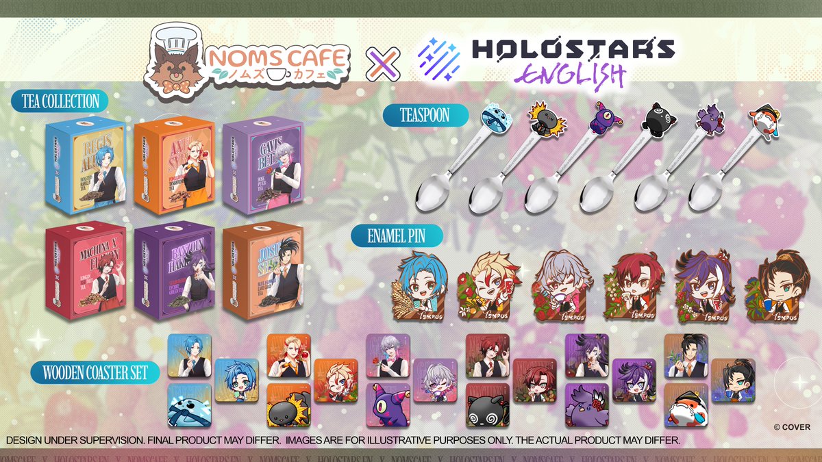 nomscafeco's tweet photo. Online pre-orders for Noms × HOLOSTARS English -TEMPUS- Tea Collection have officially ended, but we heard your feedback!

Many of you asked if you could purchase individual talent's items instead of the full Tea Collection bundle, so we're happy to make that happen!

Starting now, you can purchase each talent's items individually:

☕ Tea Blends
🥄 Teaspoons
🪵 Wooden Coaster Set
📍 Enamel Pins

Thank you all for the incredible support in this collaboration!

Link in comments!