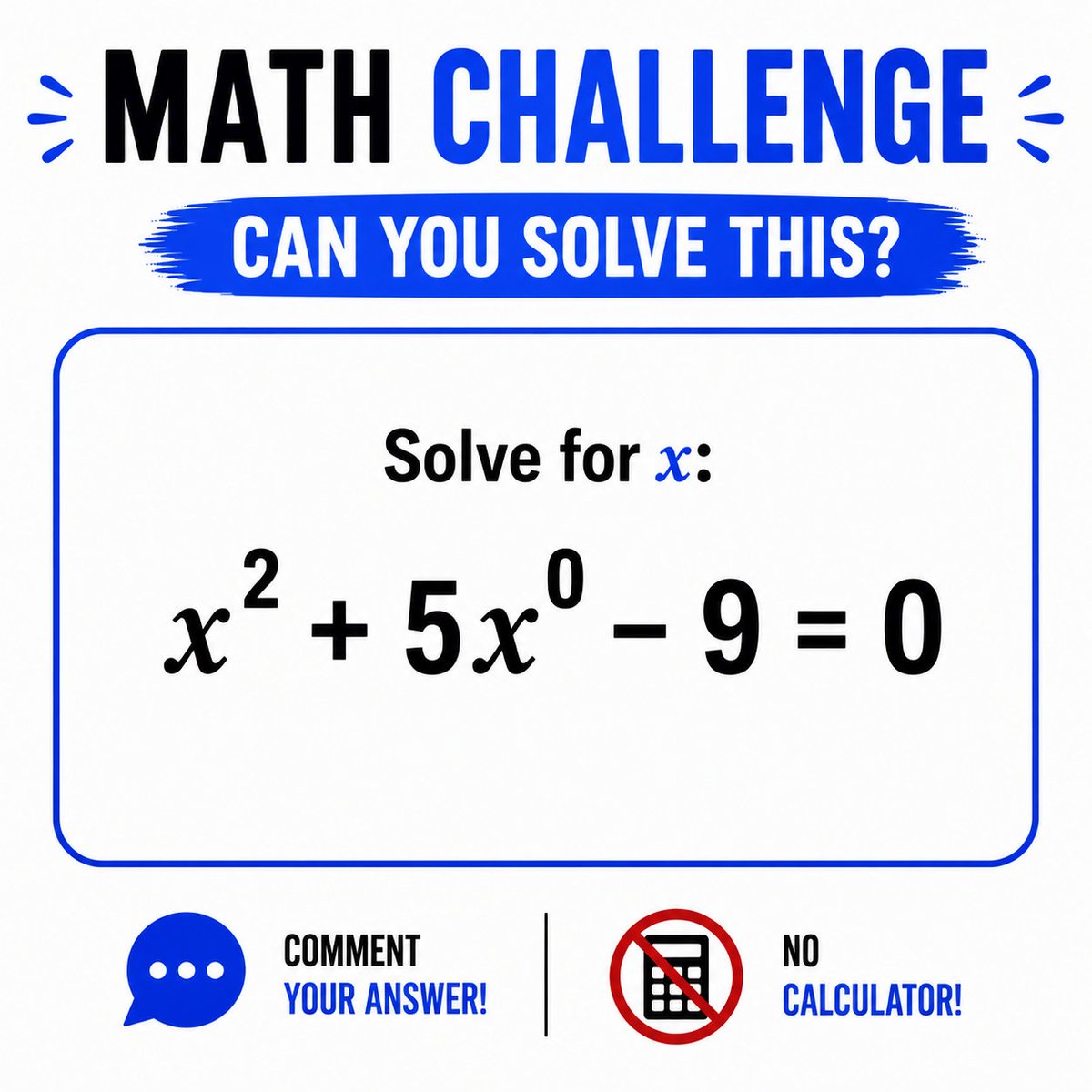 MathChallengeX's tweet photo. 🧠 This one is easier than it looks...

Can you find both solutions?

👇 Comment your answer before reading the replies.

#MathChallenge #BrainTeaser https://t.co/FDJRg0B9uV