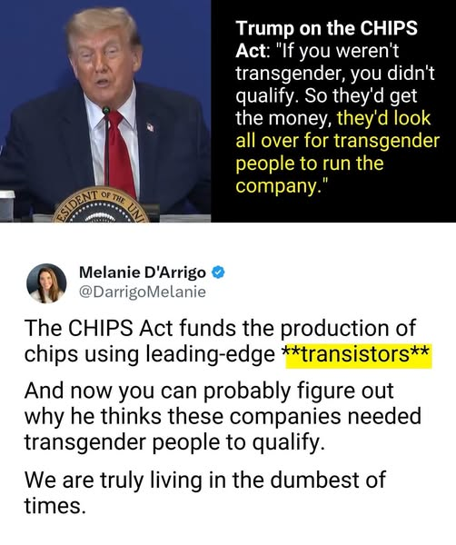 JesusChryslerII's tweet photo. It is so mind-numbingly stupid, even for him, I had to fact check. He said it! https://t.co/ynjhRuVJjl