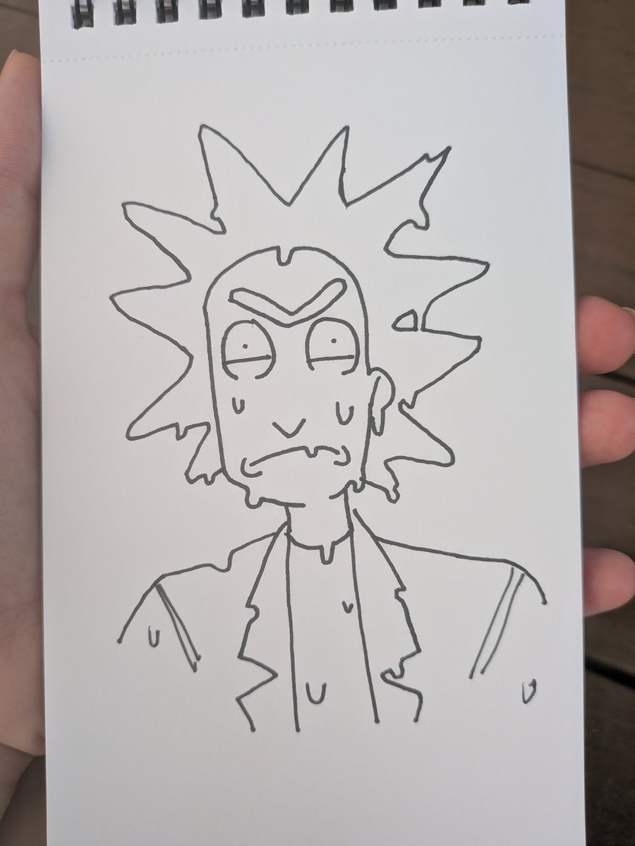tcheks11's tweet photo. Drawing line art with no sketch is very fun, I did it with a few of my favorite Ricks :3 https://t.co/Wc51BsjVkJ