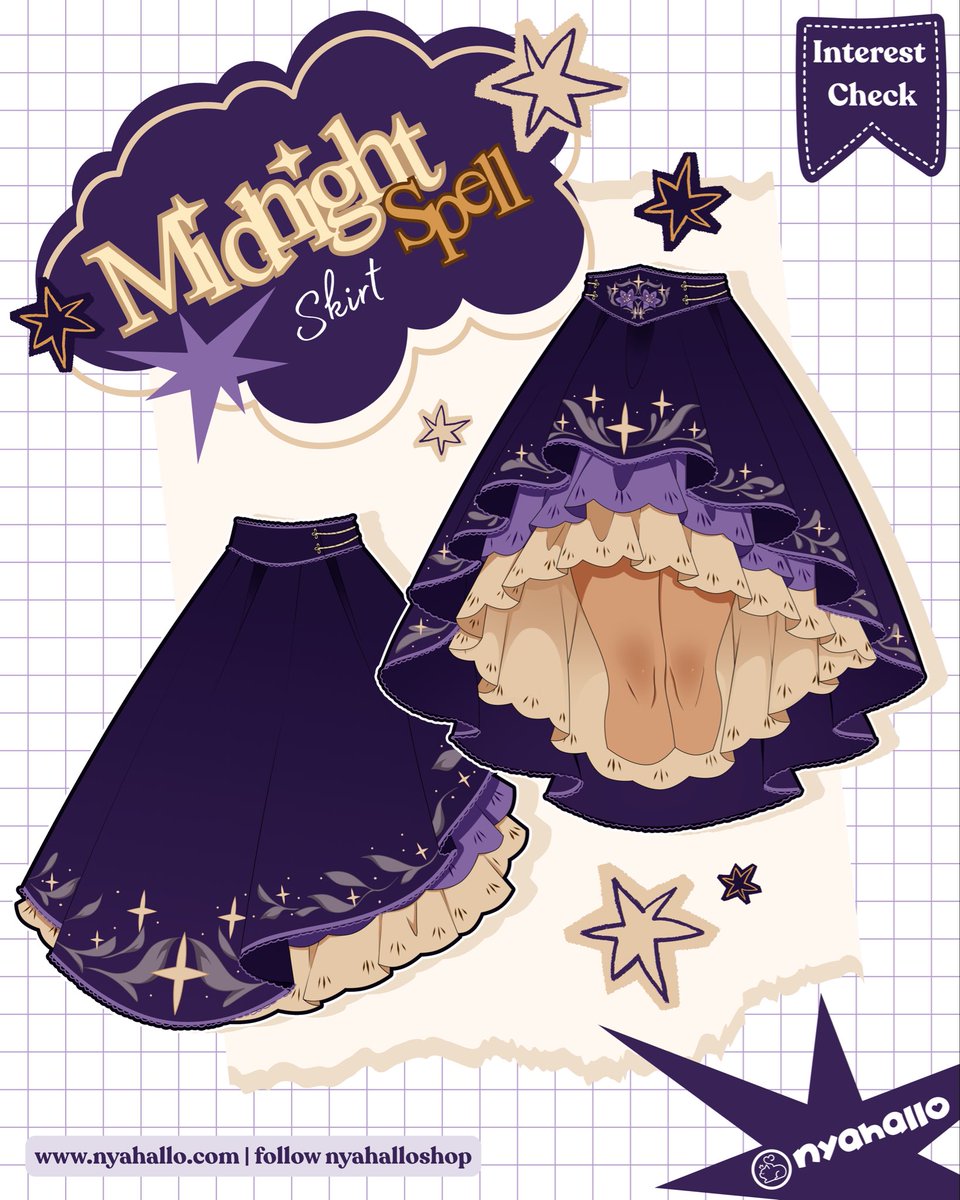 NyahalloShop's tweet photo. New concept! 💜

This is the Midnight Spell Skirt. Layered ruffles, celestial details, and a flowing high-low hem make this one of our favorite pieces in the collection. Would you add this magical high-low skirt to your wardrobe? ✨ https://t.co/lMYZaASUoy