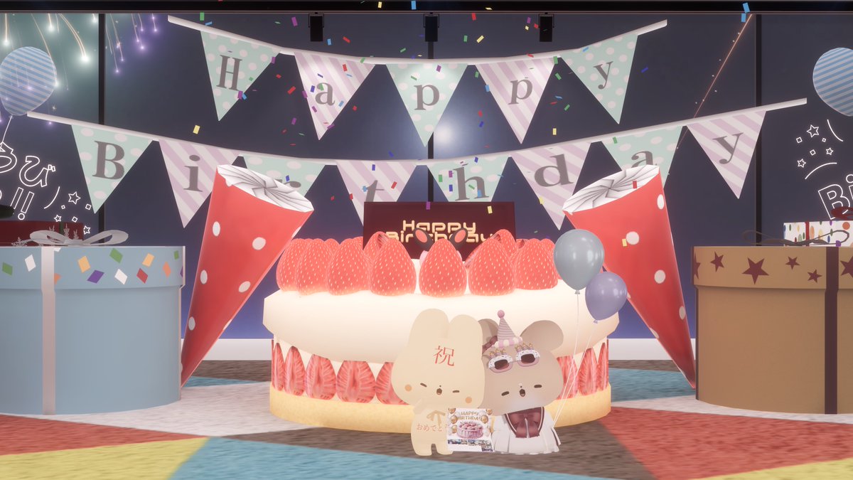t2020memory's tweet photo. おはようございます！☀️
昨日はVRChatへインして、一昨日お祝い出来なかったすんりーぬのお誕生日を全力でお祝いしてきました〜！🎉
お祝いするに伴って、フレンド達ともお話ししてきました！🙌
すんりーぬお誕生日おめでとう！㊗️
そして一緒にお話してくれた皆もありがとうね〜！☺️
#VRChat https://t.co/qHCsYparxZ