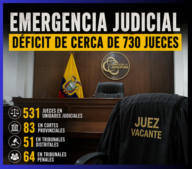 OscarAyerve's tweet photo. ⚖️LA EMERGENCIA EN LA FUNCIÓN JUDICIAL CONFIRMA EL COLAPSO DE UN SISTEMA QUE LLEVA AÑOS SIN RESPUESTAS REALES
El @CJudicaturaEc declaró la emergencia porque la Función Judicial enfrenta un déficit cercano a 730 jueces. Faltan 531 jueces en unidades judiciales, 83 en cortes provinciales, 51 en tribunales distritales y 64 en tribunales penales.
La propia Judicatura reconoce que el 54% de las dependencias judiciales se encuentra en estado crítico o de alerta.
La falta de jueces ha provocado audiencias fallidas, causas represadas, tribunales incompletos y sobrecarga procesal.
La emergencia permitiría cubrir inicialmente 222 vacantes mediante ascensos temporales dentro de la carrera judicial, priorizando jueces, secretarios con experiencia y méritos verificables.
Además, existe crisis de transparencia, agravada por denuncias y hechos visibles de corrupción que afectan a fiscales, jueces y operadores de justicia, y que los usuarios perciben día a día en el sistema jurisdiccional.
Esta debacle es el resultado de años de falta de planificación. Sin embargo, la declaratoria de emergencia no puede convertirse en una excusa para llenar vacantes con jueces golondrina, sin verdadera estabilidad, independencia ni control público.
El país ya conoce los riesgos de las designaciones temporales, por eso, la Judicatura debe actuar con absoluta transparencia, méritos verificables y concursos definitivos.
@Presidencia_Ec @MinGobiernoEc @MinInteriorEc @DefensaEc @CorteConstEcu @FFAAECUADOR @PoliciaEcuador @elcomerciocom @eluniversocom @janethinostroza @Primicias @revistavistazo @lahoraecuador @Expresoec @24horasTA @EcuavisaInforma @tctelevision @CarlosVerareal @visionariasec @radiosonoramaec @democraciaec @radiosucesosec
