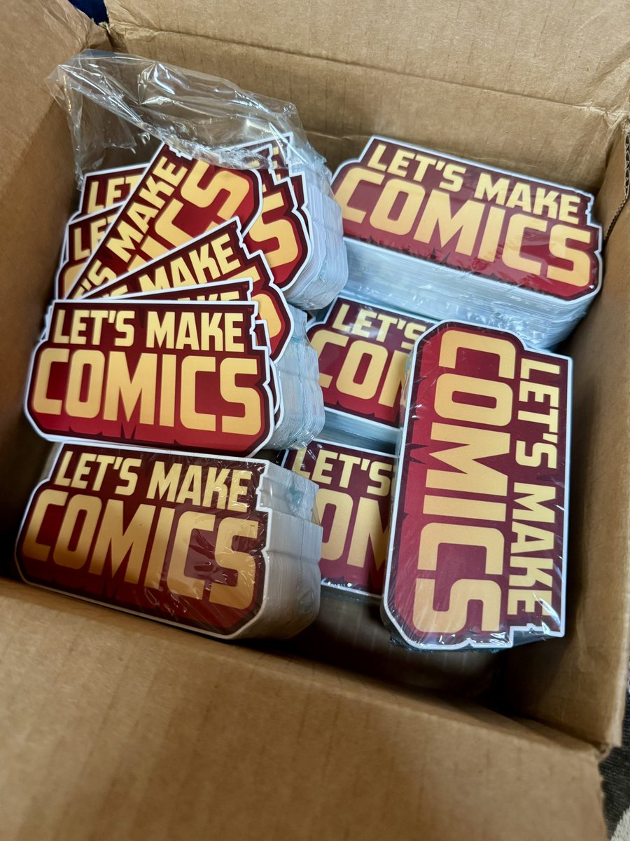 blambot's tweet photo. 900 LET’S MAKE COMICS stickers have arrived from my new sticker provider, @StickerInvasion . Quality is top notch!! More news on these stickers soon. https://t.co/MoHezjyqN6