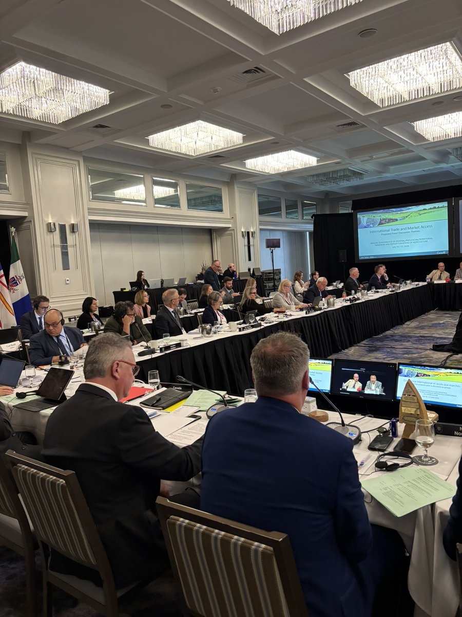 CornwallHeath's tweet photo. Full day of productive conversations at the FPT agriculture ministers’ conference in Halifax, and momentum is just building. With yesterday’s groundwork in place, we’re digging deeper into the issues that matter to producers and processors nationwide. Hearing each province and territory’s experience gives us a clearer picture of how regions tackle shared challenges. Looking forward to continued discussions tomorrow.

@tarasawyer23 @TrevorJonesCKL @PatFinniganMP @domartell @BloyceThompson
@RonKostyshyn