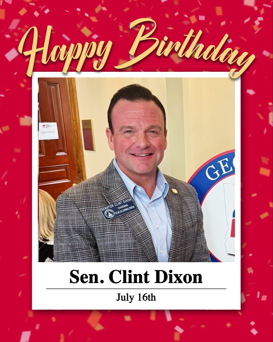 GASenateGOP's tweet photo. Happy Birthday Senator Clint Dixon! 

#gapol #GASenateGOP https://t.co/U1dOTT80lH