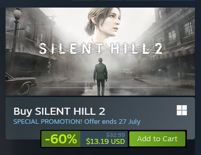 WorldOfAdamZ's tweet photo. Silent Hill 2 en düşük fiyatını gördü. Almayan sağlam dayak yiyormuş. https://t.co/hKjGP4a3sD