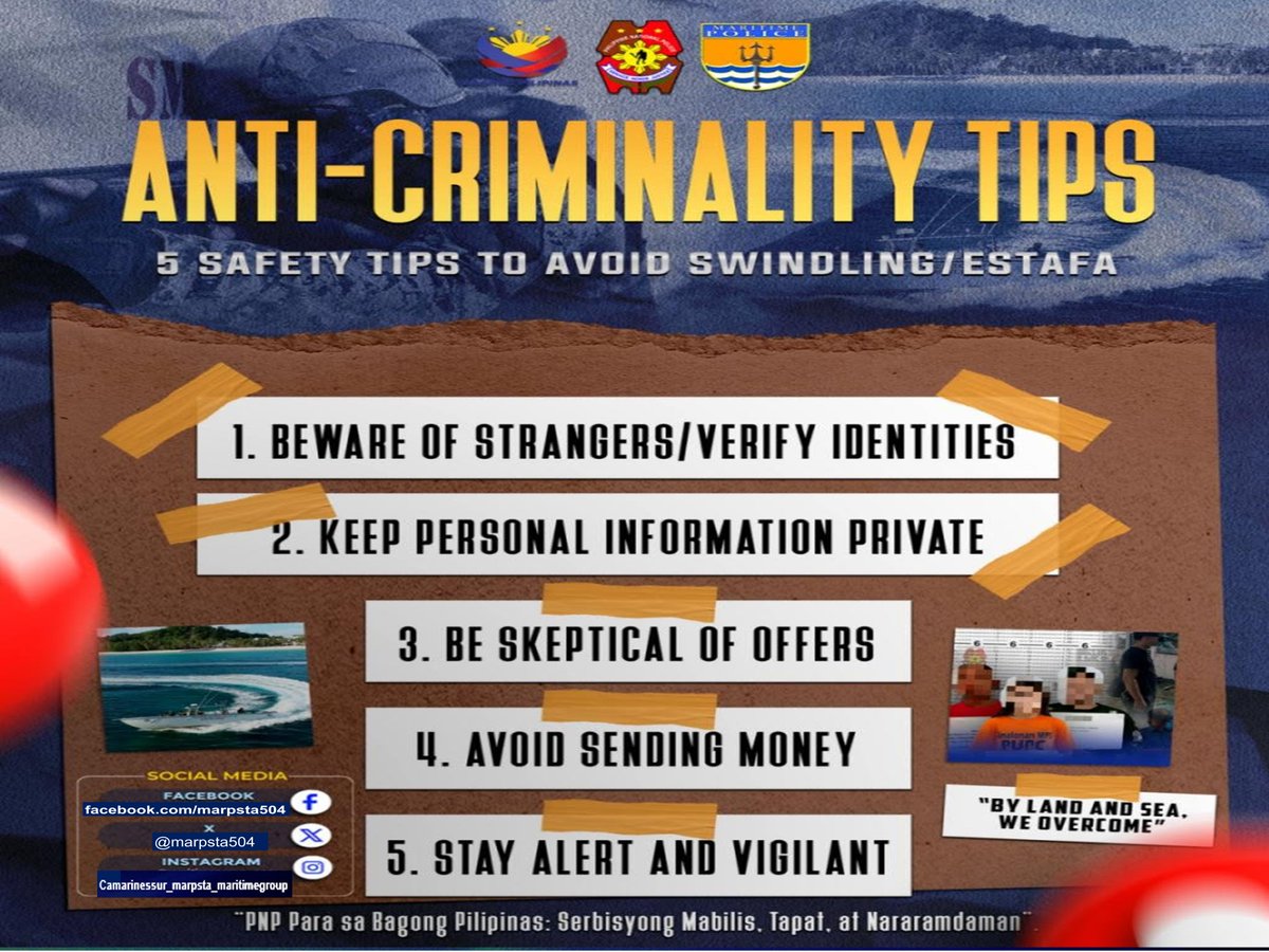 marpsta504's tweet photo. #AntiCriminalityTips
#BagongPilipinas
#ByLandAndSeaWeOvercome
#ToServeandProtect
#BagongPNPparaSaBagongPilipinas:SerbisyongMabilisTapatAtNararamdaman https://t.co/xNugWKS4QX