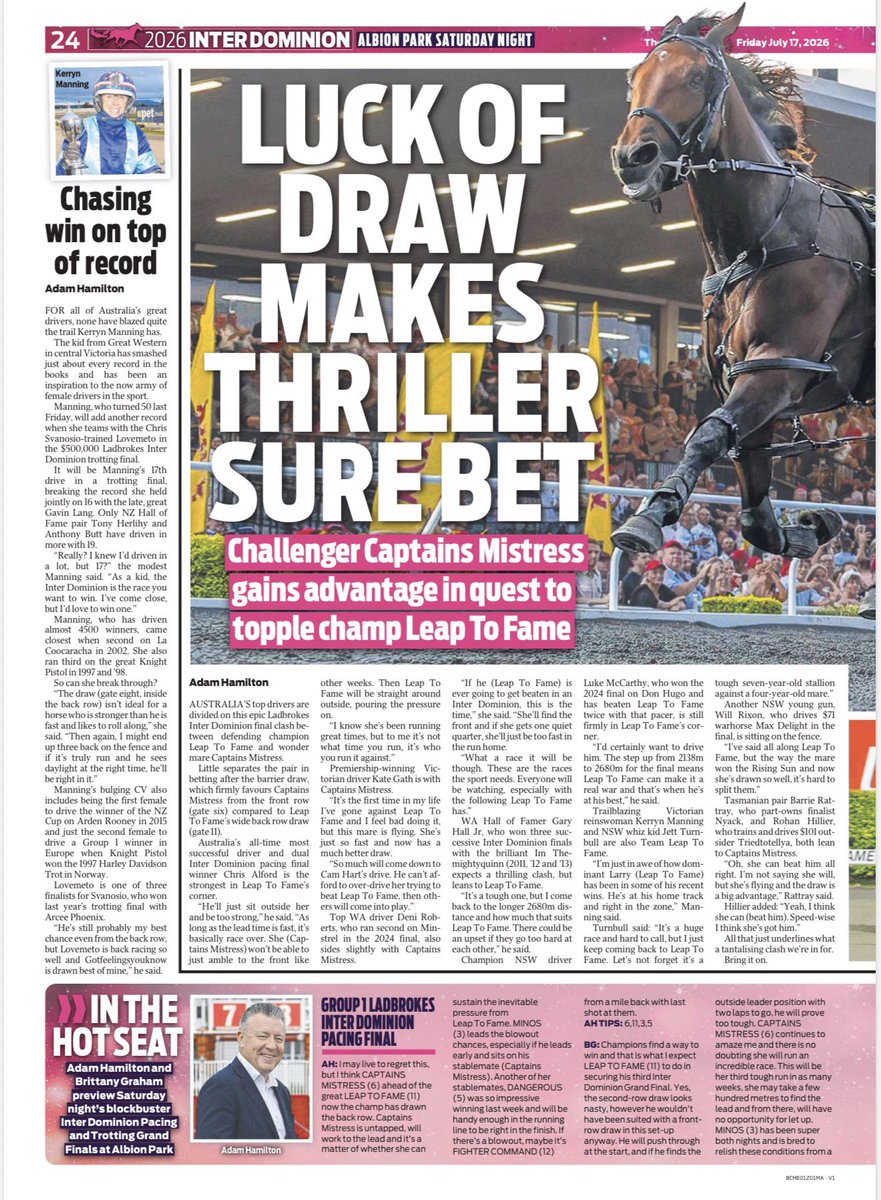 RaceQLD's tweet photo. Now that’s coverage! 🌟 

🗞️ Don’t forget to grab your @couriermail this morning for all your @ladbrokescomau Inter Dominion news ahead of Saturday Night 🏆 

🎟️ Tickets via https://t.co/2YMxhmd8uY https://t.co/M5RqdkBkCj
