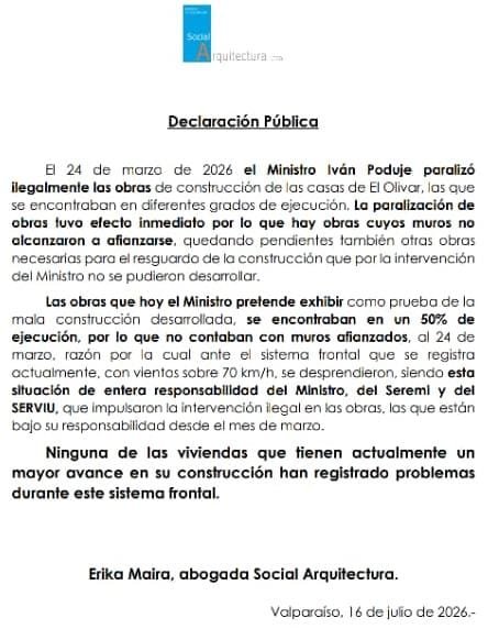 ErikaMaira's tweet photo. @latercera @latercera OJO, NO CONTRIBUYAN A DESINFORMAR, esa es una obra paralizada ilegalmente el 24 de marzo por orden del Ministro, con un 50% de ejecución, cuando aún los muros no habían sido afianzados. Si estado actual es responsabilidad del Ministro. https://t.co/U2tfOiu6pB