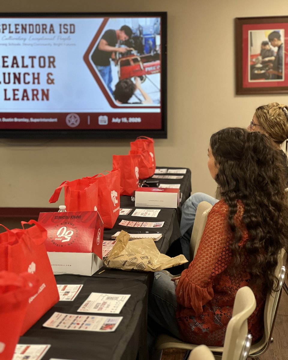 SplendoraISD's tweet photo. Dr. Dustin Bromley met with local Realtors at our annual Realtor Lunch &amp; Learn to share why Splendora ISD is a great place to call home. From student success to district growth and future facilities, we're excited to partner with those welcoming new Wildcat families! https://t.co/dvDILydoeR