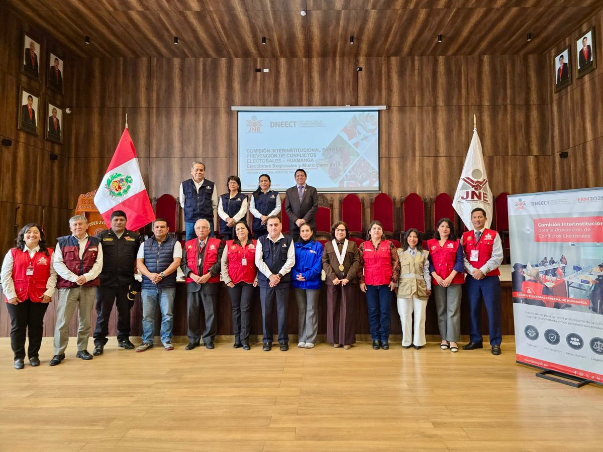JNE_Peru's tweet photo. El Jurado Electoral Especial de Huamanga realizó la tercera sesión de la Comisión Interinstitucional de #PrevenciónDeConflictos Electorales, en la que participaron 15 instituciones -3 de ellas de forma virtual desde el VRAEM-, y que concluyó con la aprobación del plan de trabajo. https://t.co/5CxPP4fzuY