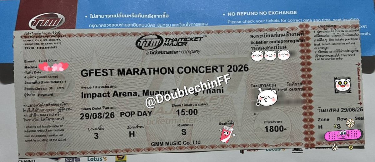 DoublechinFF's tweet photo. 📌ปล่อยบัตรมาราธอน 1,800฿ - POP DAY
รอบวันที่ 29/8
โซน H แถว S (1ใบ)
ราคา 2,500฿

นัดรับได้ ไอคอนสยาม/ห้าง หรือบีทีเอสแถวฝั่งธนฯ ค่ะ
สอบถามเพิ่มเติม dm 📩

#GFest 
#MarathonConcert
#MarathonConcert2026 https://t.co/3Af8NuVyB8