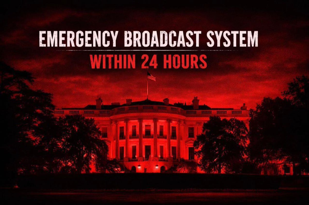 Davexrplin's tweet photo. THE RED WHITE HOUSE SIGNIFIED THAT WE COULD EXPECT EMERGENCY BROADCAST SYSTEM (EBS) ACTIVATION WITHIN 24 HOURS. THE MILITARY’S EMERGENCY ALERT SYSTEM (EAS) HAD ALREADY BEEN ACTIVATED IN OHIO, CALIFORNIA, CAROLINA, ALASKA, VIRGINIA, NEW YORK, ARIZONA, TEXAS, AND WAS ABOUT TO GO https://t.co/dKWM9LlUPF