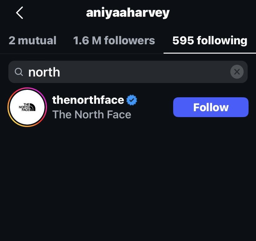AniyaCore's tweet photo. Aniya is now following thenorthface https://t.co/zYJGv9BK68