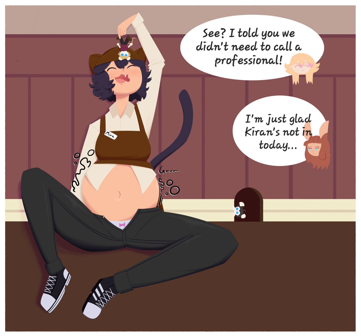 TiWarlock's tweet photo. CW: #vore

A drawing I made for my friend featuring his cat girl, Mira. https://t.co/uGeVhcAmQJ