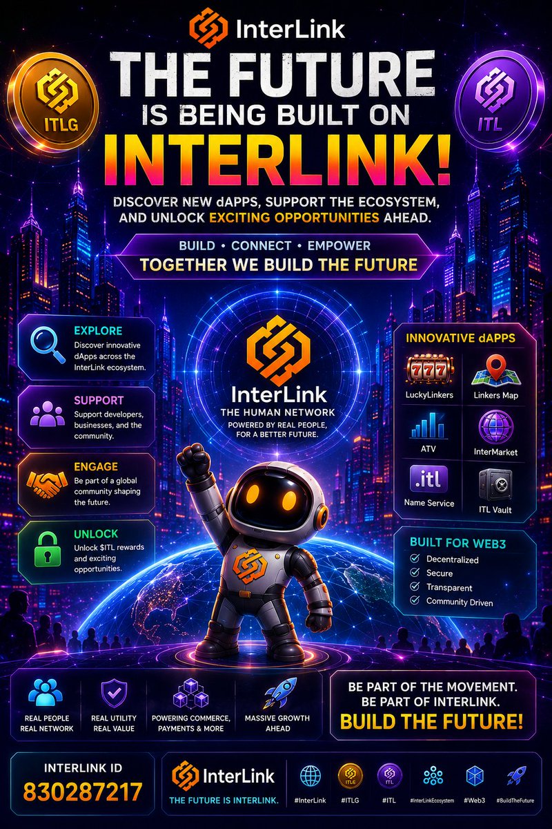 KHASIMSAHEB1985's tweet photo. ๐ฅ The future is being built on InterLink! Discover new dApps, support the ecosystem, and unlock exciting opportunities ahead.
#InterLink #ITLG #ITL #InterLinkEcosystem #Web3 #BuildTheFuture https://t.co/sGEnhVLd6D