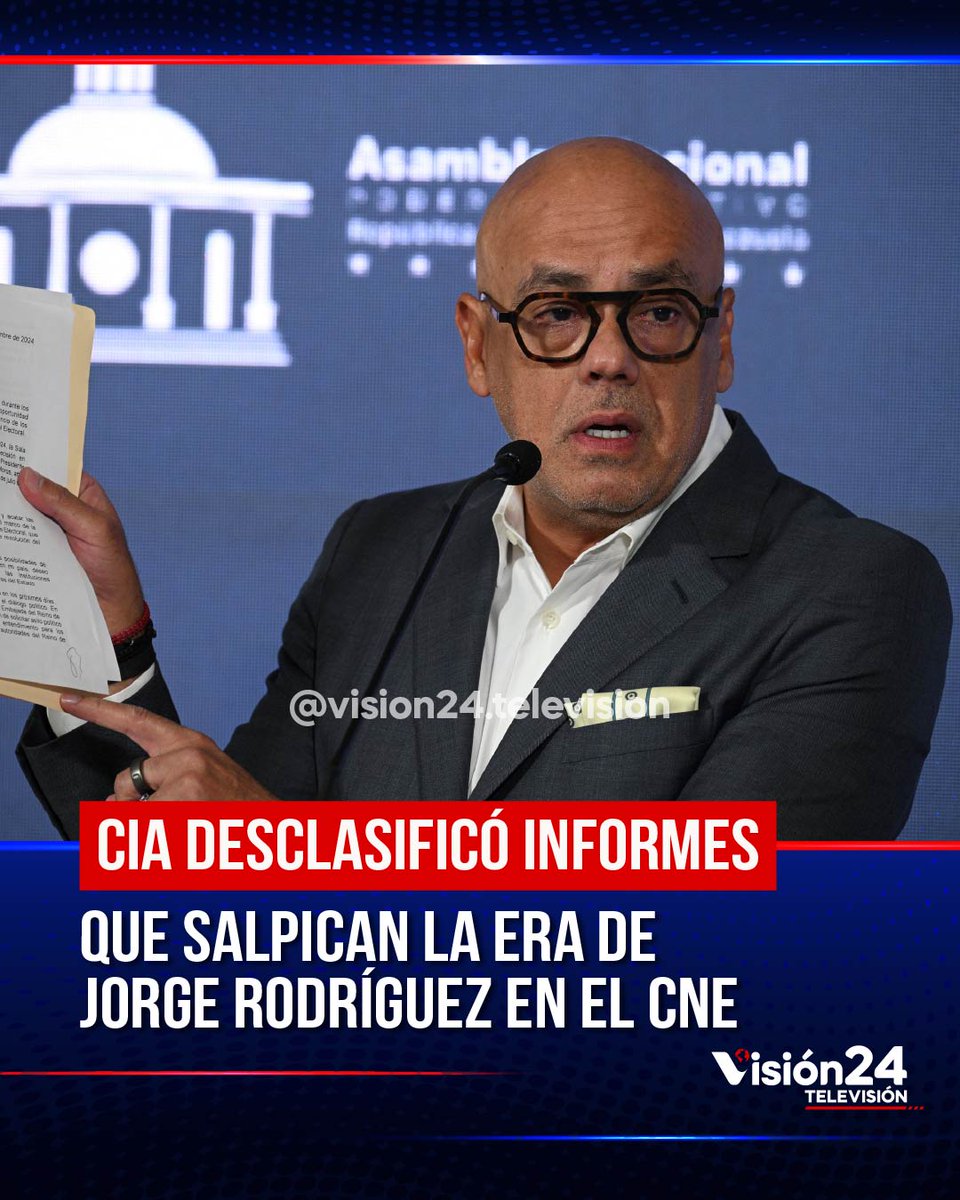 vision24tv's tweet photo. 🌎 Archivos desclasificados por la CIA reabrieron el debate sobre Smartmatic y el papel de Jorge Rodríguez cuando presidía el CNE. Los documentos vuelven a poner bajo la lupa el origen del sistema automatizado de votación y las controversias que marcaron su implementación. https://t.co/GYNda2a948