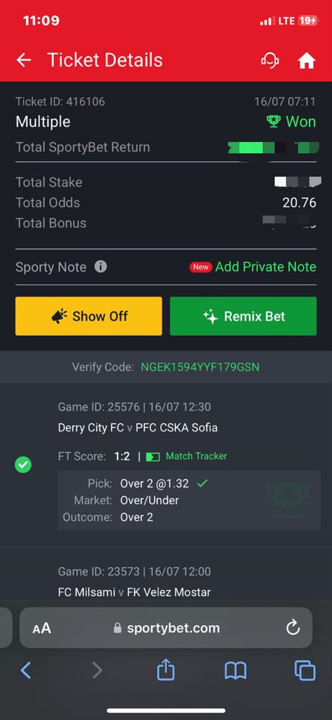 Lilcleff1's tweet photo. @39billion Booooommm 💥 💥💥💥20 odds edit ✍️ won on your universe game last night…
THANK YOU 🙏🎉 https://t.co/PdPqbjuGPu