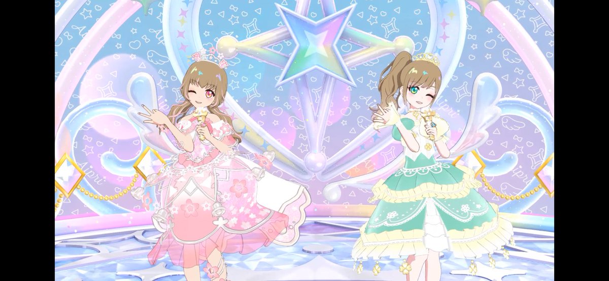 untan1111's tweet photo. マイキャラライブ　
今回は珍しく
うんたん×💙💚で！

３〜4枚目はいつも通り
ミラクルとのデュオ！

４枚目の溢れるシーサイドステージ…かわいい https://t.co/kNODVqTeJD