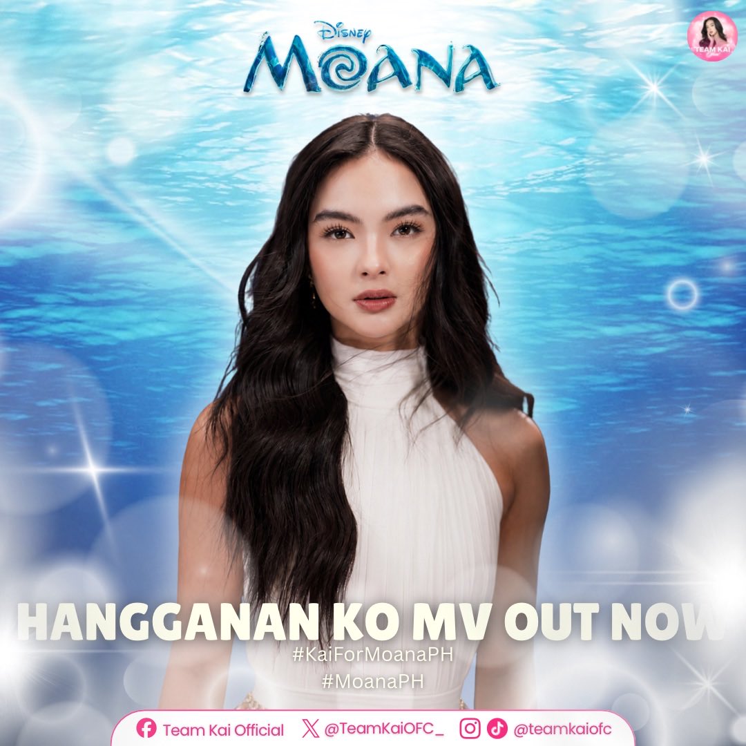 TeamKaiOFC_'s tweet photo. Every dream begins with courage, passion, and the heart to follow your own path. We’re so proud to see Kai lend her voice to such an inspiring story through “Hangganan Ko”. Just like Moana’s journey, her music reminds us to keep believing in the adventures ahead.

The Hangganan Ko music video is finally here! Join the trending party and don’t forget to use the official hashtag

HANGGANAN KO MV OUT NOW