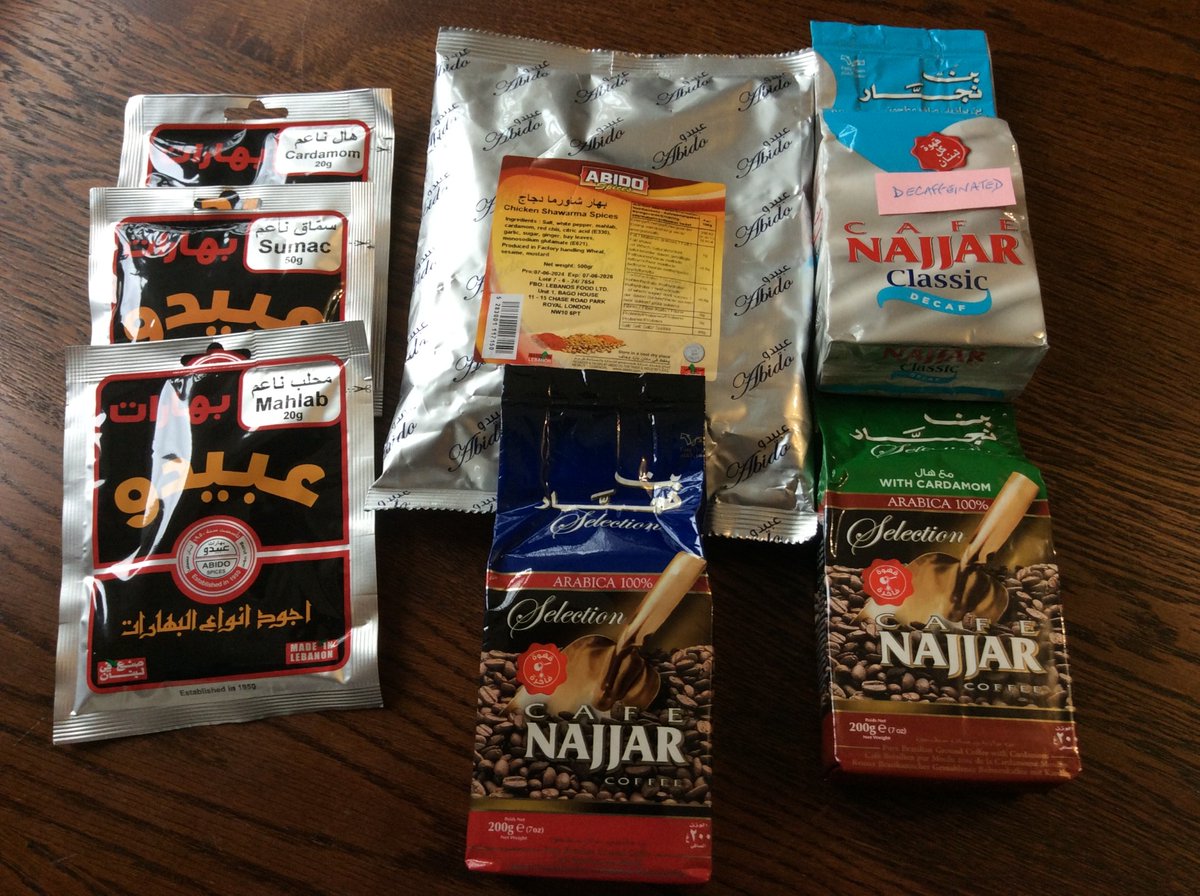 SeivadStamps's tweet photo. Middle East Spices, Najjar Coffee... Multi Buy Prices. #allspice #allspices #mahlab #sumac #cardamom #cumin #7mixedspices #falafel #kafta #kofta #shawarma #zaatar #maamoul #sumac #sevenspices #mahlab #sumac #najjarcoffee #decaffeinatedcoffee #najjar #kabseh #kabsah #kabsa #zaatar https://t.co/NhtwkS0BDB