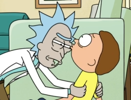 Megaseed_8's tweet photo. S4E06 Rick said, “Lips if you want” yet Morty went for the forehead.
S8E01 Morty kissed Rick's forehead.
S9E08 Rick said, “A nice kiss for your forehead” but his mouth goes straight toward Morty's lips.
Rick has romantic feelings towards Morty. 
My statement is clear, Your Honor. https://t.co/GVdISwCA4z