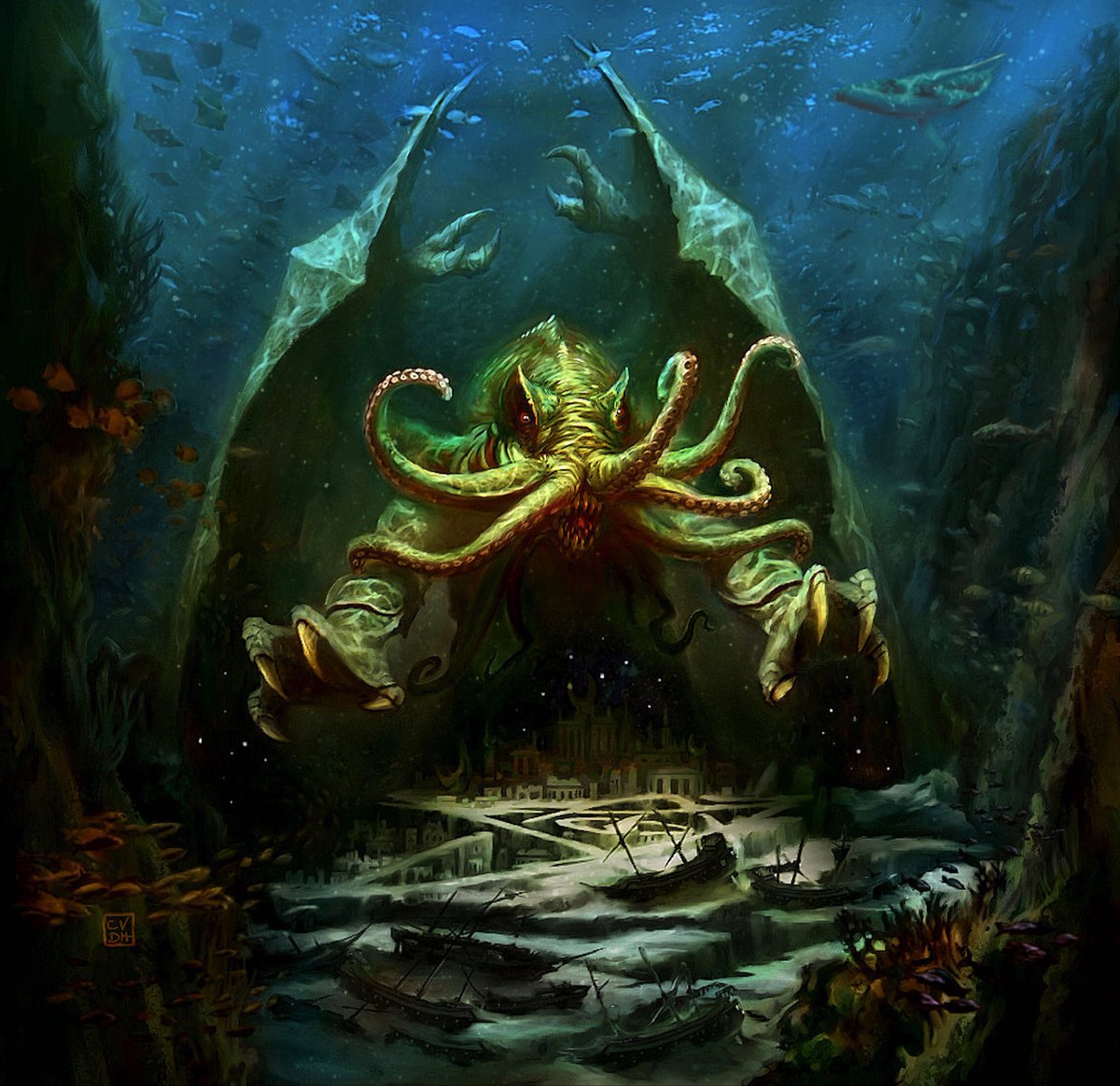 BrianWPrescott's tweet photo. #Cthulhu #HPLovecraft #Eldritch #HPL 🦑🐚 https://t.co/5jmPMruFXx