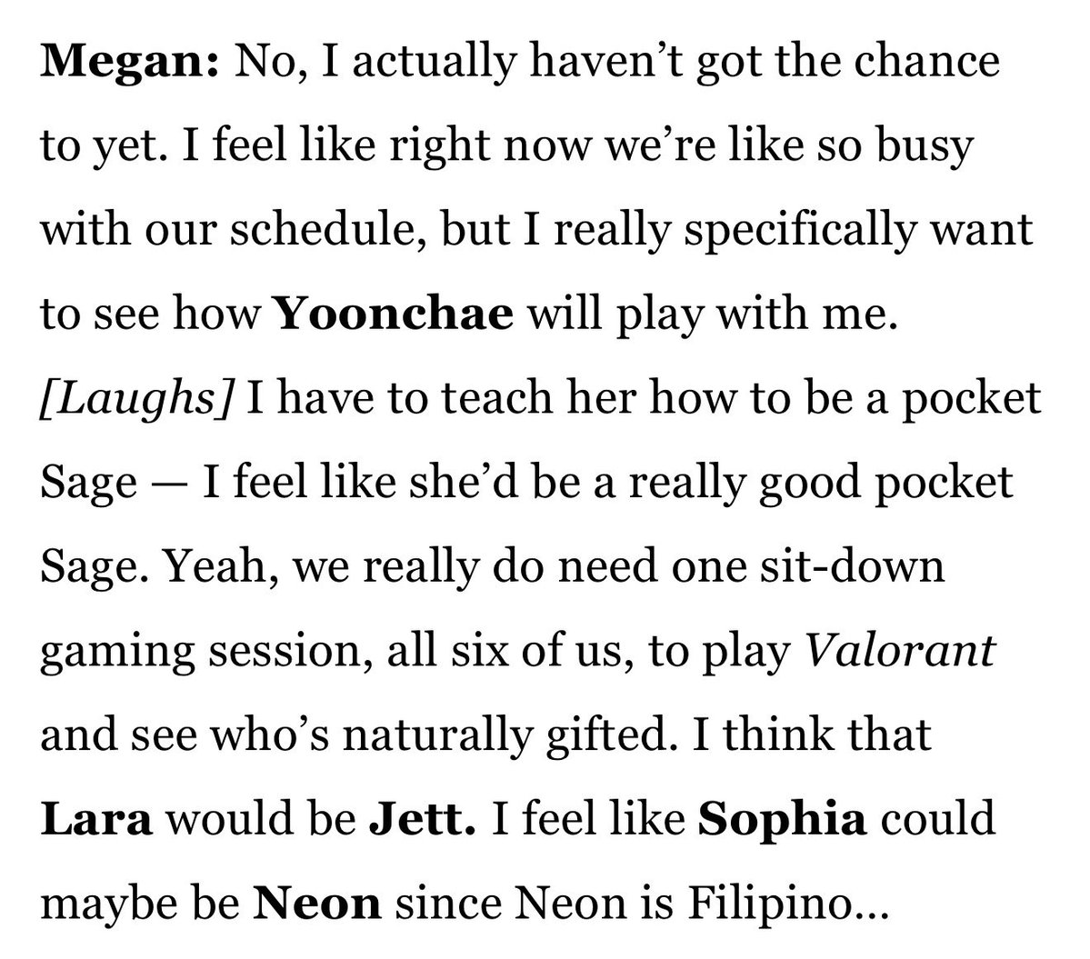 meichaeoomf's tweet photo. wondering if megan ever taught yoonchae how to play valorant https://t.co/JizdPTxwHb