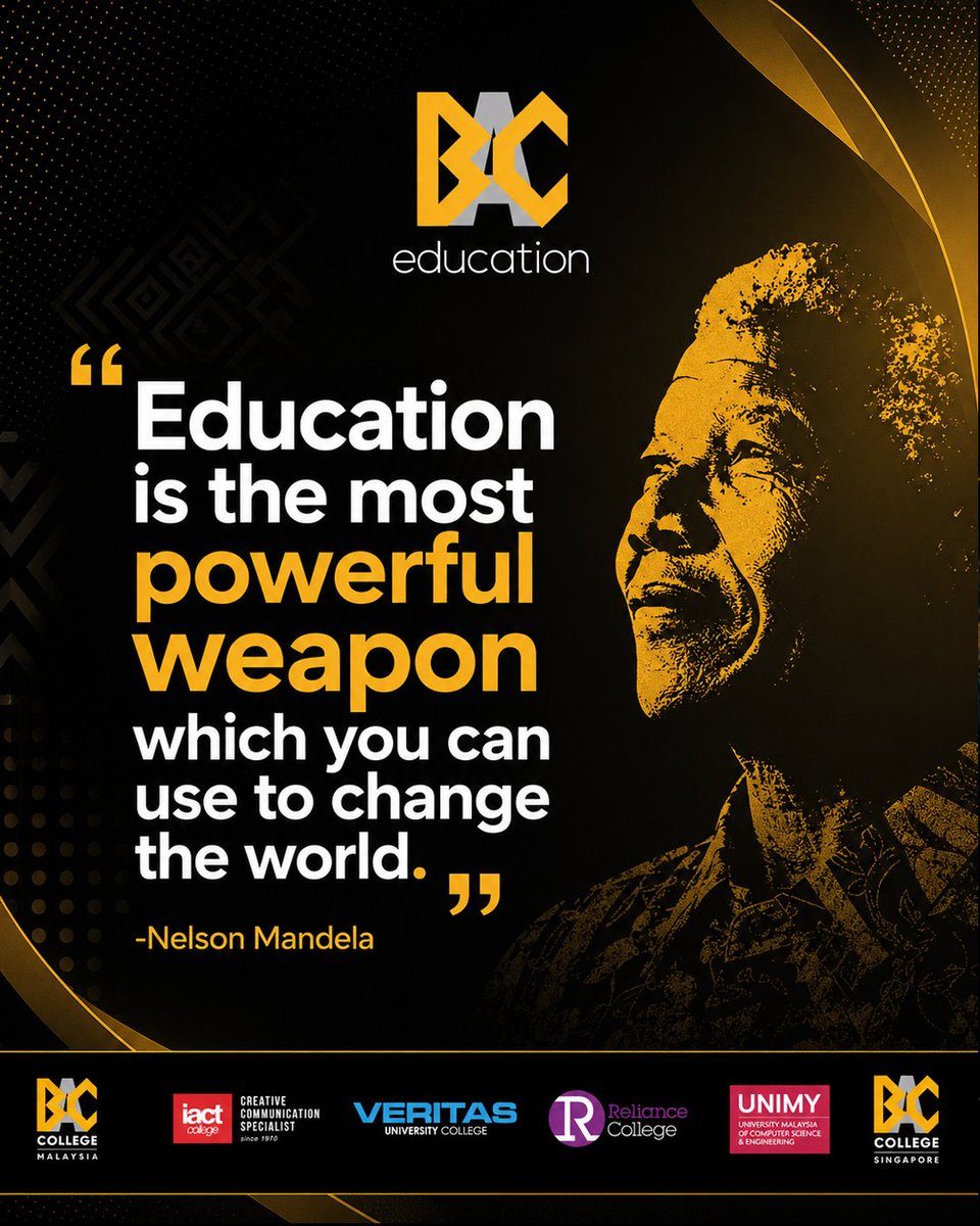 IACTCollege's tweet photo. Nelson Mandela's legacy reminds us that education is not only about preparing for a career. It is about creating opportunities, building stronger communities, and shaping a better future.

#BACEducation #NelsonMandelaDay #EducationForChange #Leadership #FutureReady https://t.co/TnrW00AIH0