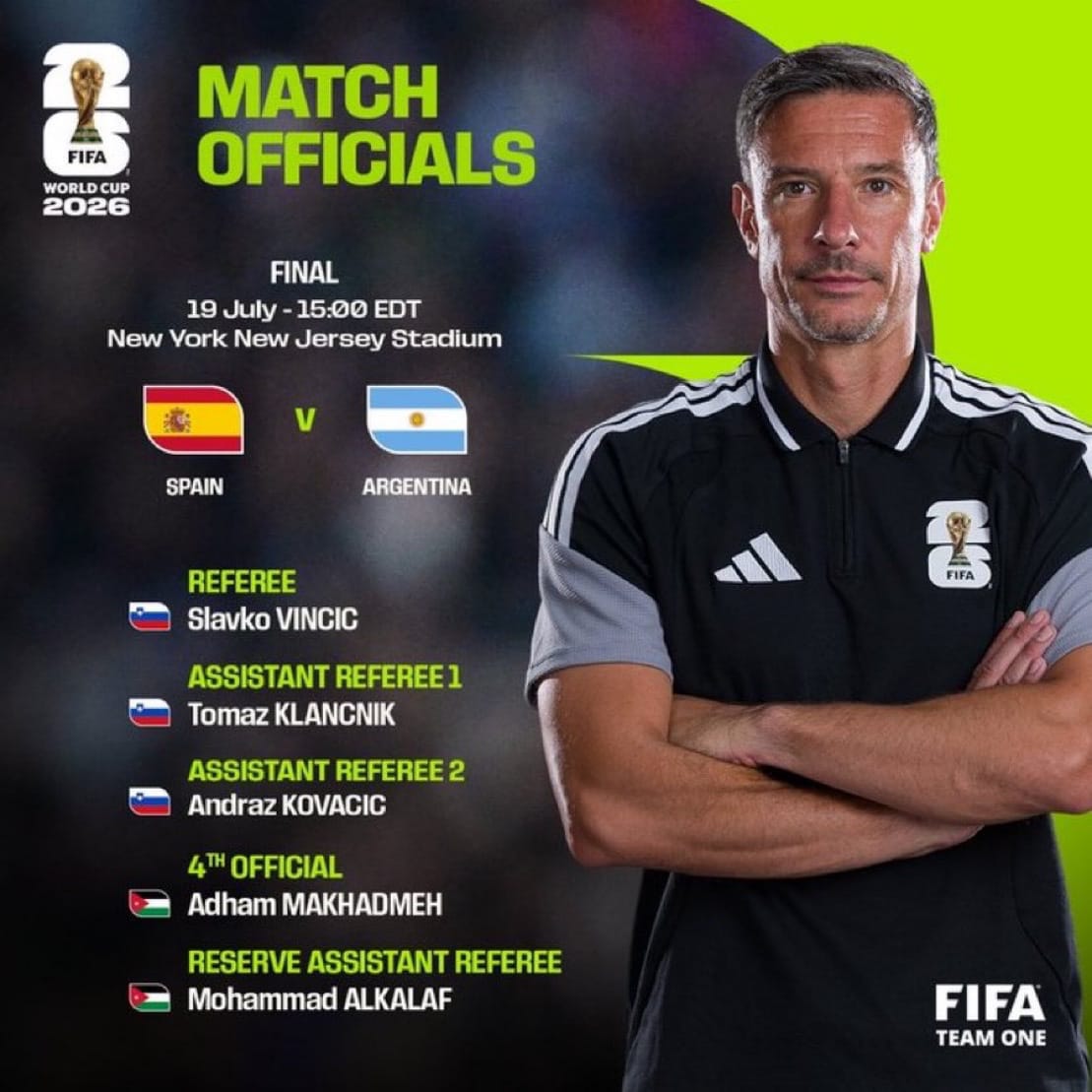 LUISFEL90288588's tweet photo. Arbitragem Definida Pro Duelo Latino 
Na Decisão Entre 
Espanha 🇪🇸X🇦🇷 Argentina Pela
Final Da 
@FIFAWorldCup 🇺🇲🇲🇽🇨🇦🏆🏟

#fifaworldcup 
#copadomundo2026 
#arbitragemeuropeia 
#arbitragemfifa 
#espanhaxargentina https://t.co/oTLKgE0mu3