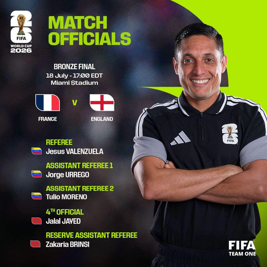 LUISFEL90288588's tweet photo. Arbitragem Definição Pro Clássico Europeu Pela Disputa Do 3-Lugar Entre França 🇫🇷X🏴󠁧󠁢󠁥󠁮󠁧󠁿 Inglaterra Da @FIFAWorldCup 🇺🇲🇲🇽🇨🇦🏆🏟

#fifaworldcup 
#copadomundo2026 
#françaxinglaterra 
#arbitragemsulamericana 
#arbitragemfifa https://t.co/9L6hokNYLb