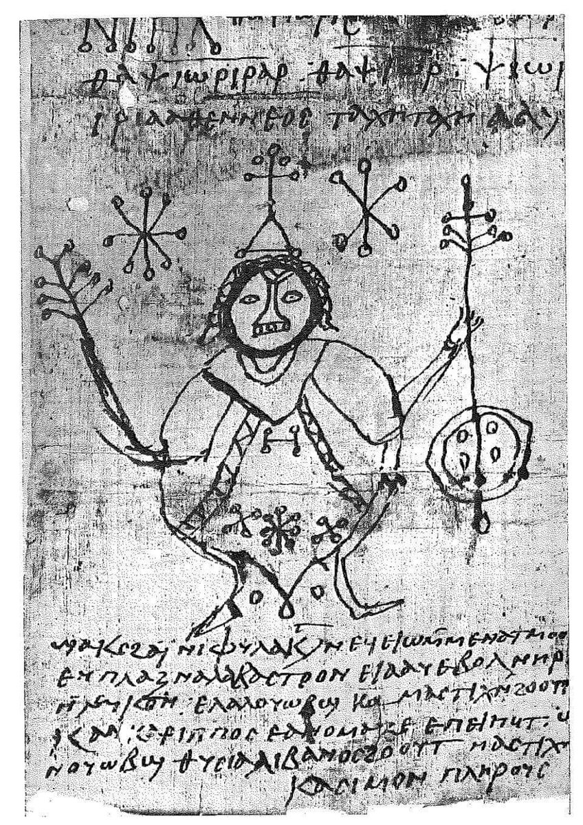 brndmng's tweet photo. A Coptic magical spell from London Oriental MS 6794 (late 6th–early 7th c. CE) for obtaining a beautiful singing voice. Written for Severos, son of Ioanna, it invokes Davithe Eleleth, the seven archangels, and the Holy Father. https://t.co/ZHIiBRSJ9B