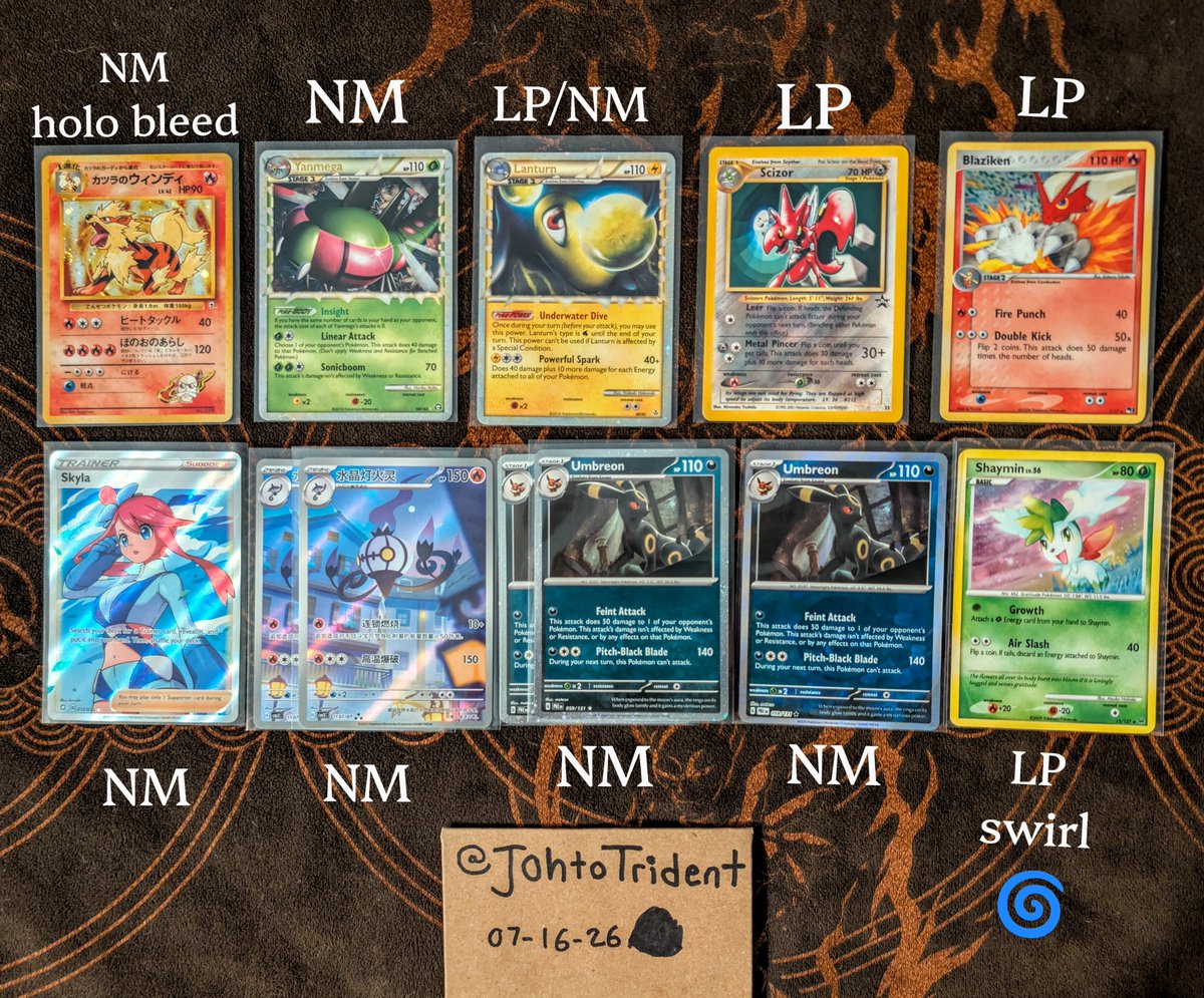 JohtoTrident's tweet photo. for sale! 🤠

Gator - $1K
leaf - $305
Beldum - $50

Arcanine - $60
Yanmega - $55
Lanturn - $45
Scizor - $11
Blaziken - $13
Skyla - $10
Chande - $16 ea
Cosmos Umby - $12 ea
Pokeball Umby - $3
Shaymin swirl - $15

junk lot ($32 market) - $16

+1.50 PWE +$5 BMWT

RTs appreciated 🖤 https://t.co/Kn0JxPvLde