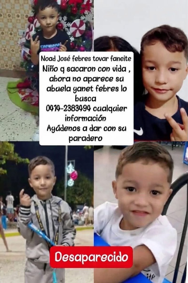soldadoDfranela's tweet photo. NIÑO DESAPARECIDO

Venezuela https://t.co/0QcSywJwBj
