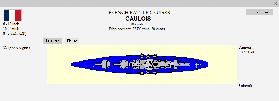 car_z_nel_son's tweet photo. スペイン1935プレイにおいて、
1940年に就役した巡洋戦艦
議会から戦艦の建造要求があったが金がなく、
同時期最小の戦艦GAULOISを建造していた
フランスに発注
4度の戦争に参加し、終始、通商破壊戦を展開
数多の商船と重巡5隻、軽巡14隻、コルベット2隻を撃沈した

#RTW3 https://t.co/ZKO71Ey3Q9