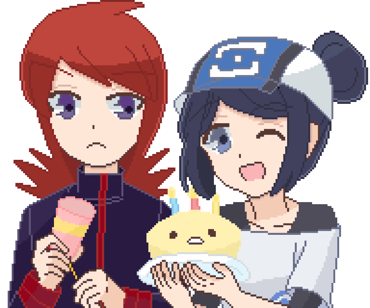 Maeakawa_mirai0's tweet photo. Happy birthday to me 
今日は僕の誕生日だ(¯︶¯)
#シルユイ
#8bitPainter #PixelArt #ドット絵 https://t.co/WpbjpuPLEa