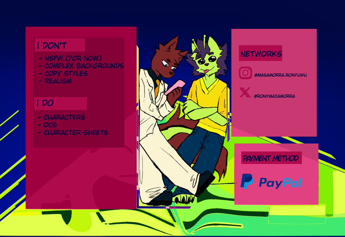 ronymazamorra's tweet photo. hola ( ╹▽╹ ) in case anyone is interested👀, I'm doing furry commissions because I have some expenses to pay😅
If you're interested, just write to me ^v^
#digitalart #furry #furryart #furryoc #furryalien #furrycommissions #artcommissions https://t.co/Pa4Au4TFLS