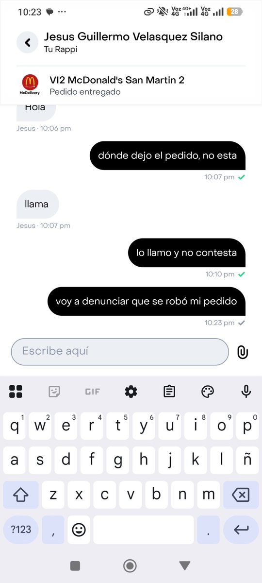 ChrisCo65098967's tweet photo. @RappiChile esta persona me engaño y se robó mi pedido, exijo me compensen por contratar ladrones https://t.co/Br7IFIQlIj
