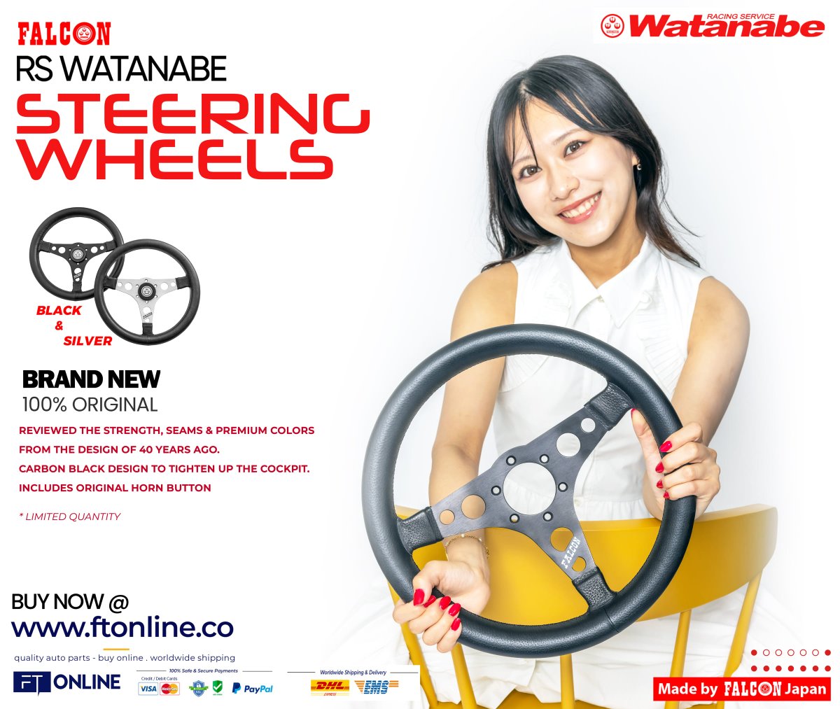 FascoTrading's tweet photo. RS Watanabe Falcon Steering Wheel Limited Edition - Silver / Black

Buy Now @ https://t.co/lNDzxKMSzY

Made in Japan 🇯🇵 - Worldwide Shipping

* Limited Stocks Available

#FalconJapan #watanabe #ftonline #limitededition #silver #black #rswatanabe https://t.co/cx767NMGsn