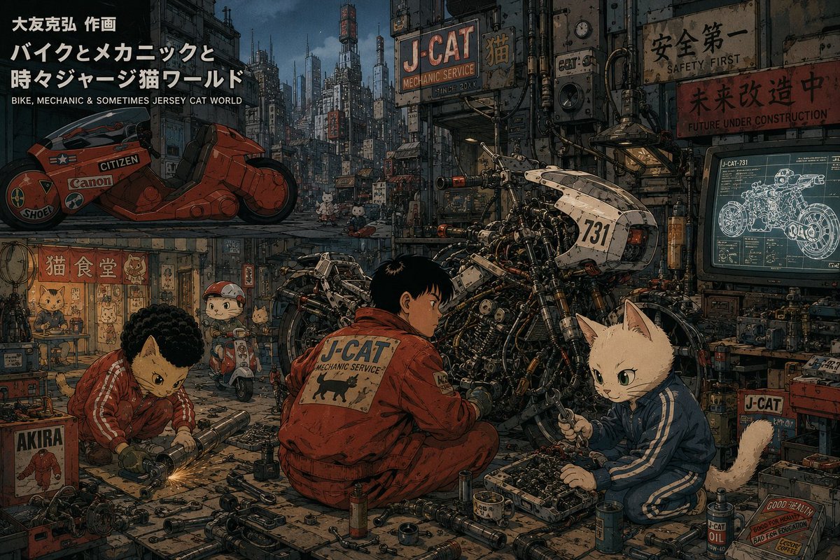 夢の企画 大友克弘原作 バイクとメカニックと時々 ジャージ猫ワールド