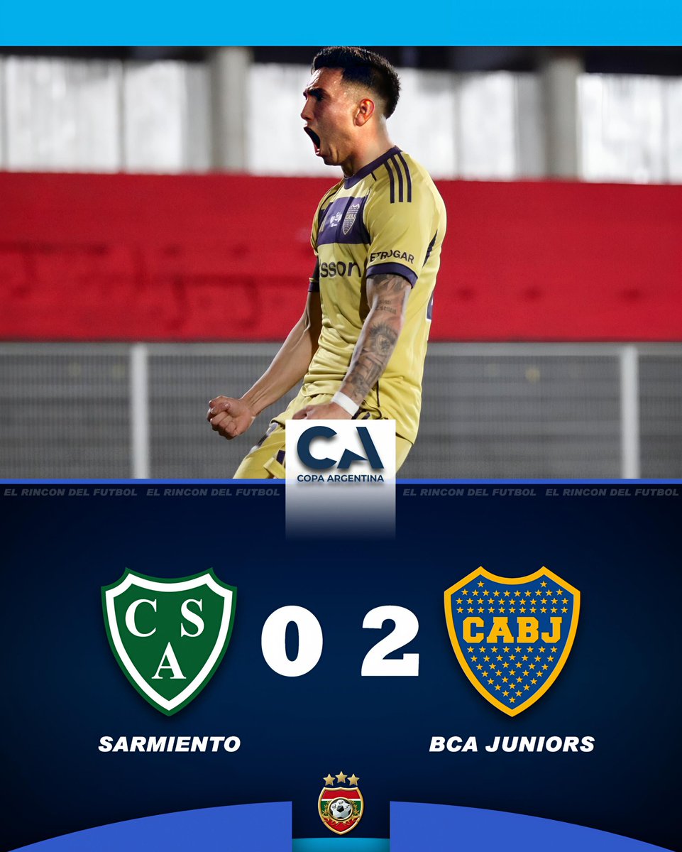 Rincon_DeFutbol's tweet photo. 🔵🟡 AVANZA EL XENEIZE❕🔜🎟️

Por los 16avos de la Copa Argentina, en el estadio Marcelo Bielsa, Boca derrotó 2-0 a Sarmiento y jugará los 8avos contra Vélez Sarsfield.

⚽ Goles: 51' Alan Velasco, 71' Leonel Flores.

#CopaArgentina #Argentina #RDF #Sarmiento #Boca https://t.co/vL09v9WjZs