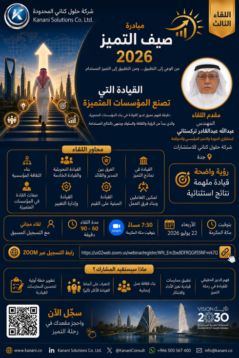 hani_fetyani's tweet photo. اللقاء الثالث - القيادة التي تصنع المؤسسات المتميزة

يتناول هذا اللقاء دور القيادة في بناء المؤسسات المتميزة، والفرق بين الإدارة التقليدية والقيادة التحويلية، وكيف يستطيع القادة بناء بيئة عمل محفزة على الأداء والابتكار، وتحويل الاستراتيجية إلى نتائج ملموسة. https://t.co/G3nRc2YEjk