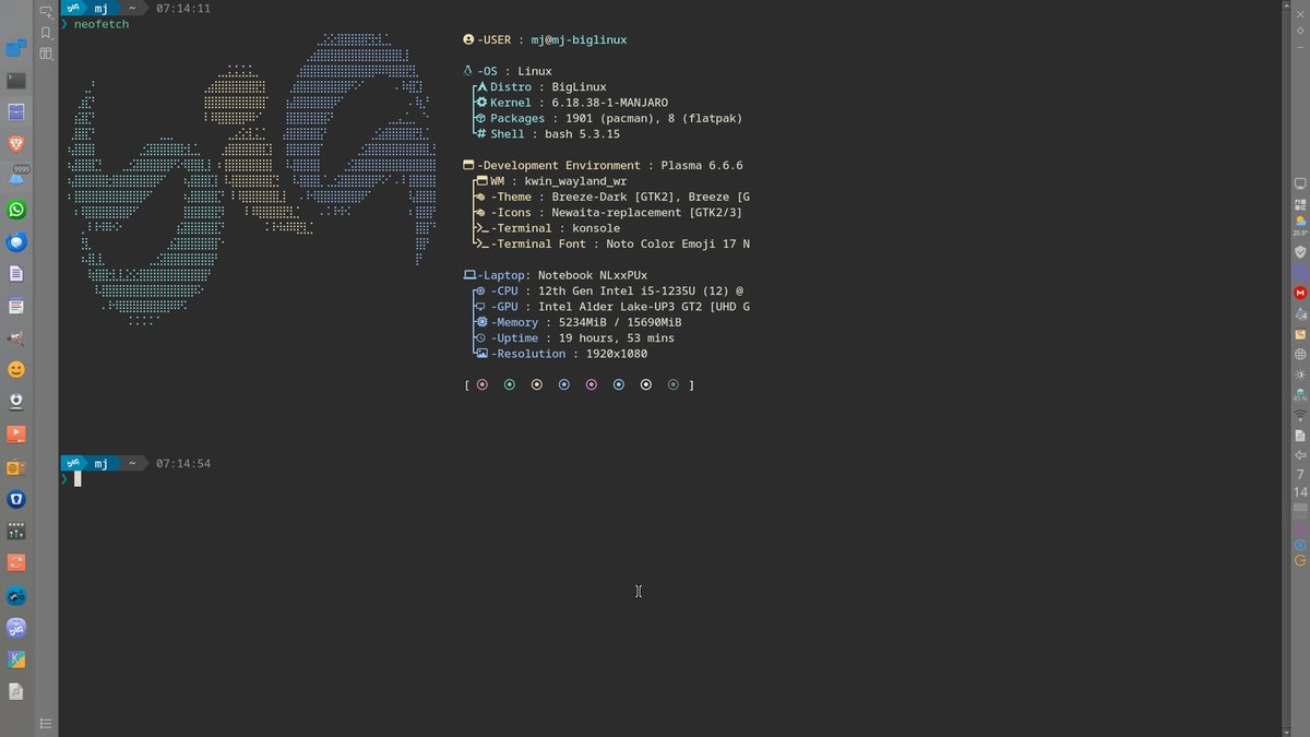 max3wer's tweet photo. Les deseo que tengan un feliz y tranquilo, aunque caluroso en España, #ViernesDeEscritorio #BigLinux #KDEPlasma #KDE-Plasma #GNU/Linux #GNULinux #VantPC https://t.co/uj5Uy26dNY